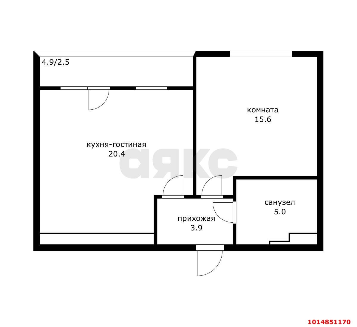 Фото №9: 1-комнатная квартира 45 м² - Краснодар, ЖК Все Свои Вип, ул. Колхозная, 5/2