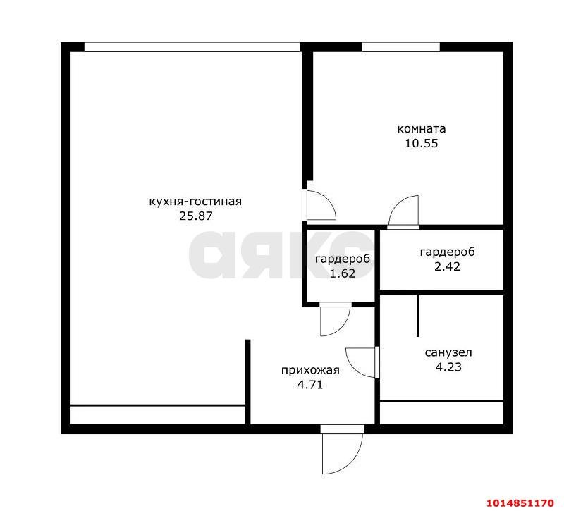 Фото №15: 1-комнатная квартира 51 м² - Краснодар, ЖК Все Свои Вип, ул. Колхозная, 5/2