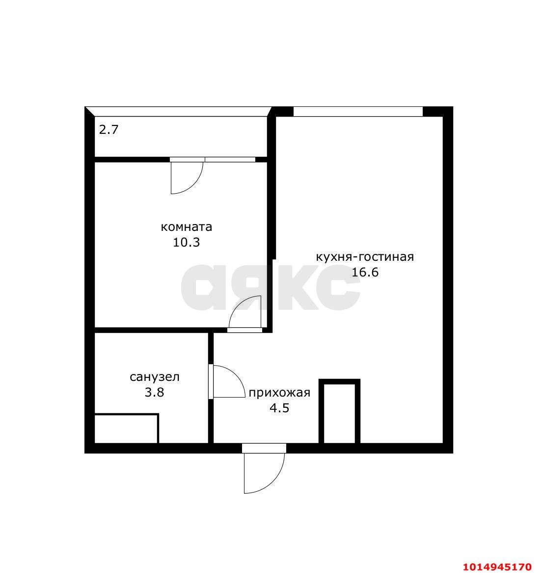 Фото №14: 1-комнатная квартира 34 м² - Сочи, Бытха, ул. Ясногорская, 16/6к5