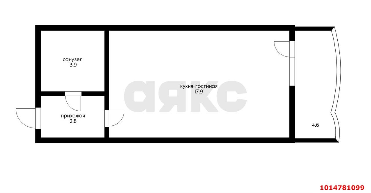 Фото №7: Студия 24 м² - Краснодар, Любимово, 16