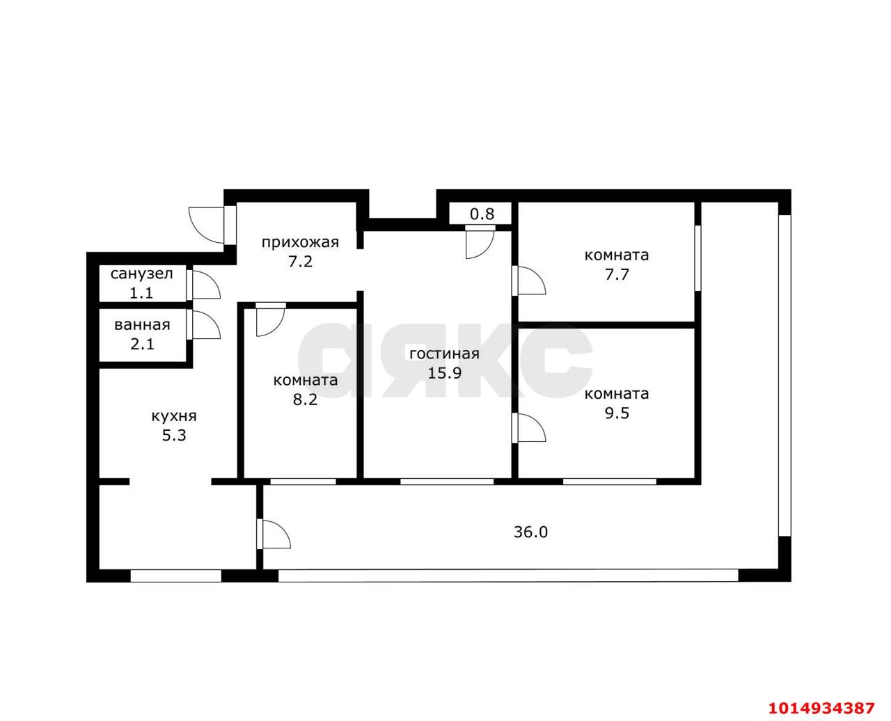 Фото №28: 3-комнатная квартира 94 м² - Краснодар, Фестивальный, ул. Яна Полуяна, 22