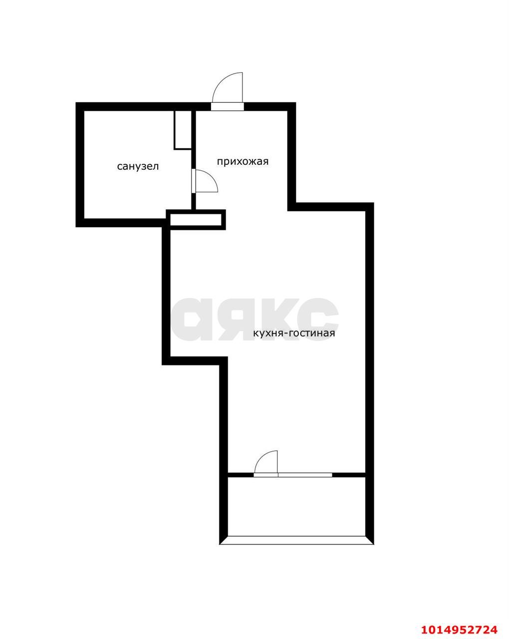 Фото №2: Студия 27 м² - Краснодар, имени Демьяна Бедного, ул. Степная, 1/1