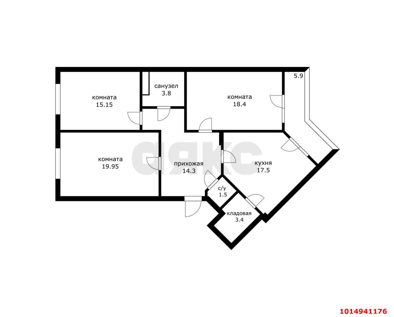 Фото №20: 3-комнатная квартира 93 м² - Краснодар, Юбилейный, ул. 70-летия Октября, 1/5