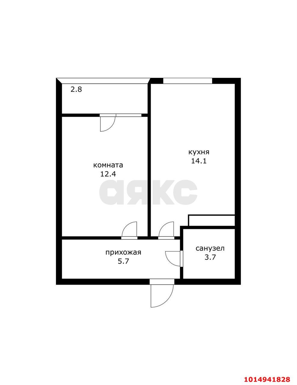 Фото №4: 1-комнатная квартира 38 м² - Краснодар, жилой комплекс Самолёт, ул. Западный Обход, 39/2