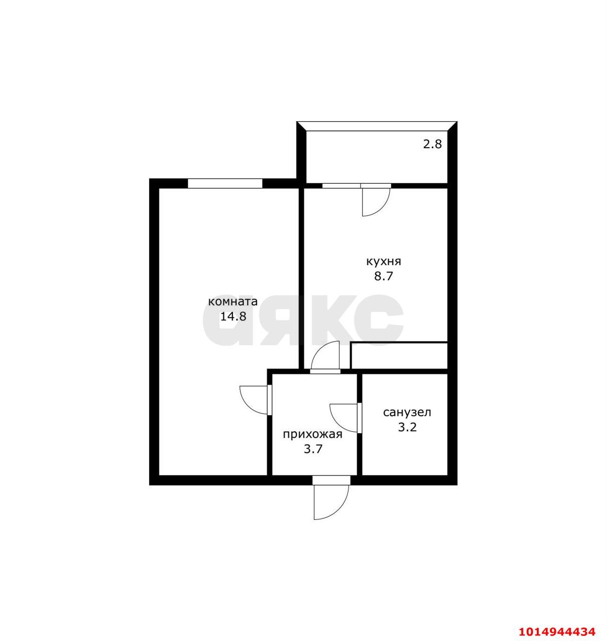 Фото №11: 1-комнатная квартира 34 м² - Краснодар, жилой комплекс Свобода, ул. Домбайская, 55к3