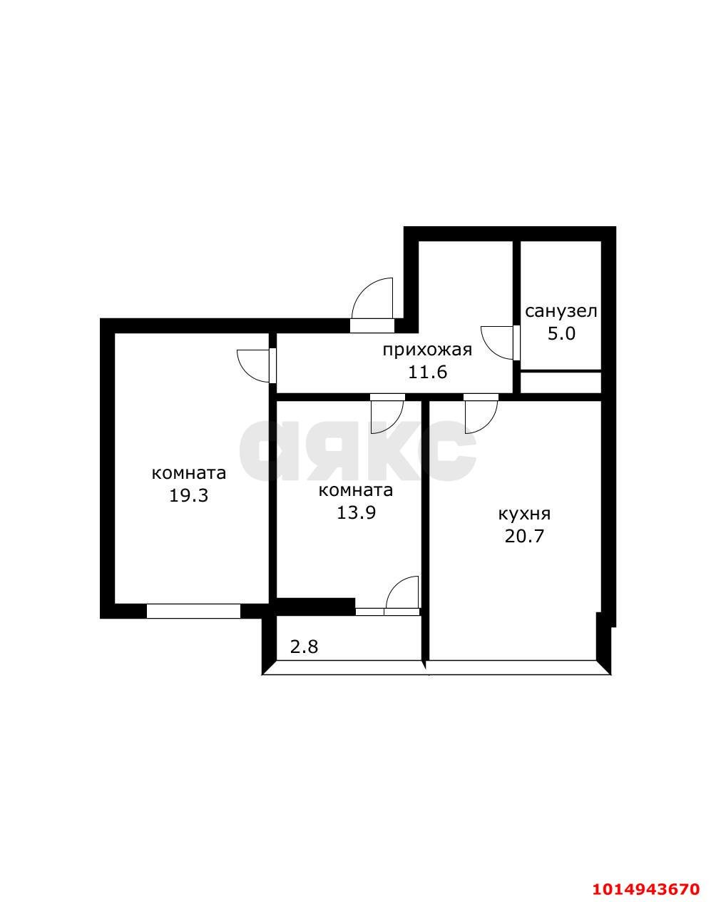 Фото №16: 2-комнатная квартира 70 м² - Краснодар, ЖК Времена Года, ул. Евгении Жигуленко, 4