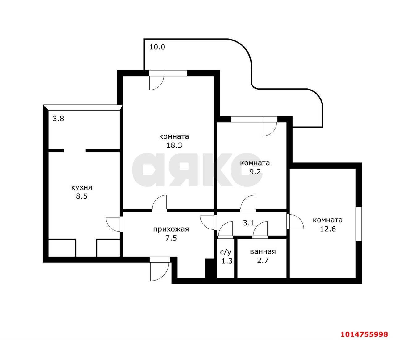 Фото №19: 3-комнатная квартира 63 м² - Краснодар, Центральный, ул. Коммунаров, 57