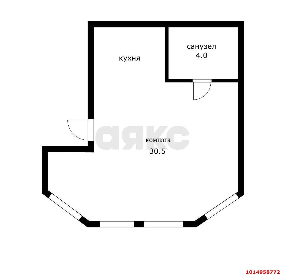 Фото №12: 1-комнатная квартира 34 м² - Российский, Прикубанский внутригородской округ, ул. Очаковская, 19