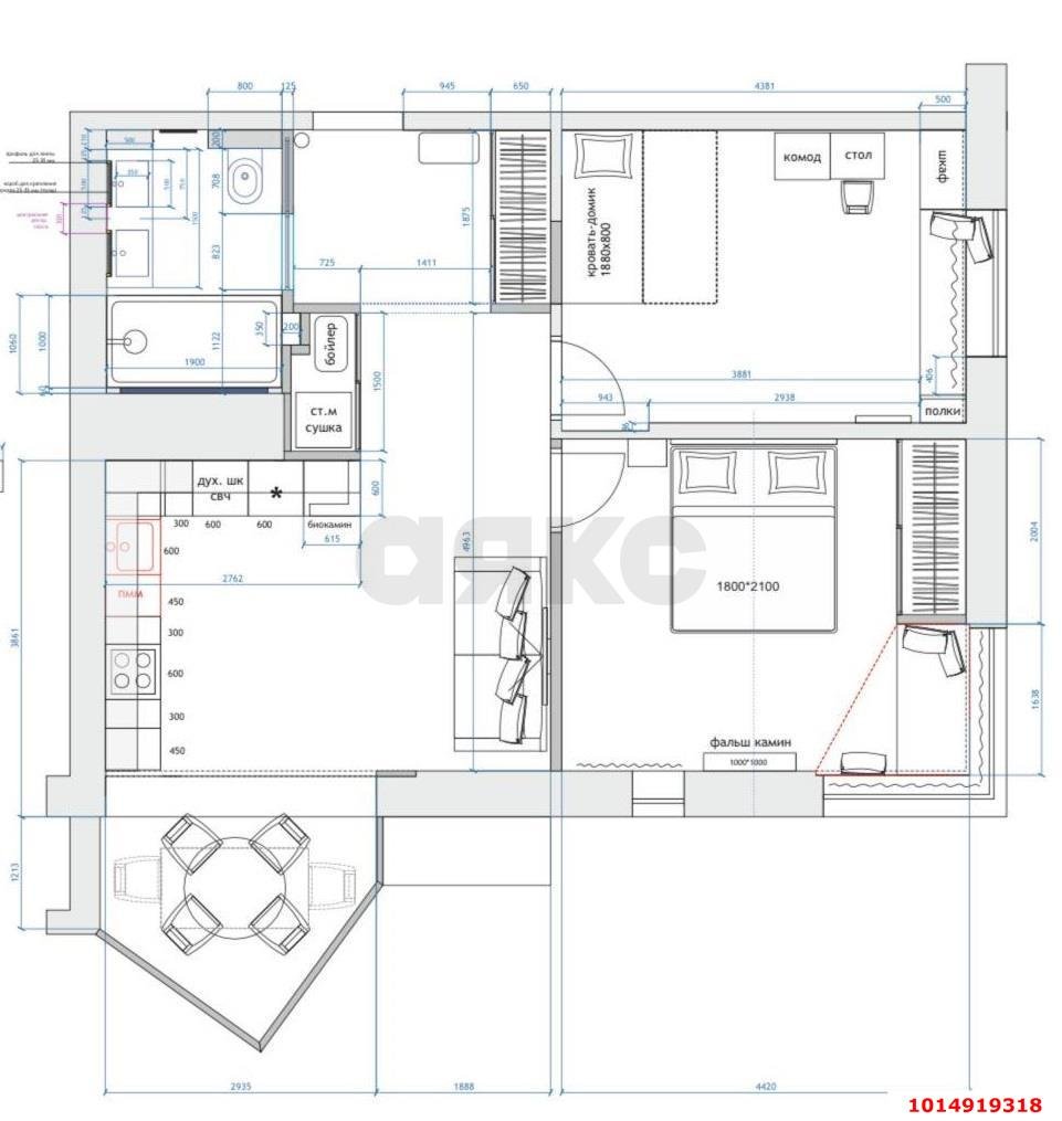 Фото №2: 2-комнатная квартира 80 м² - Краснодар, ЖК Седьмой Континент, ул. Совхозная, 1к2