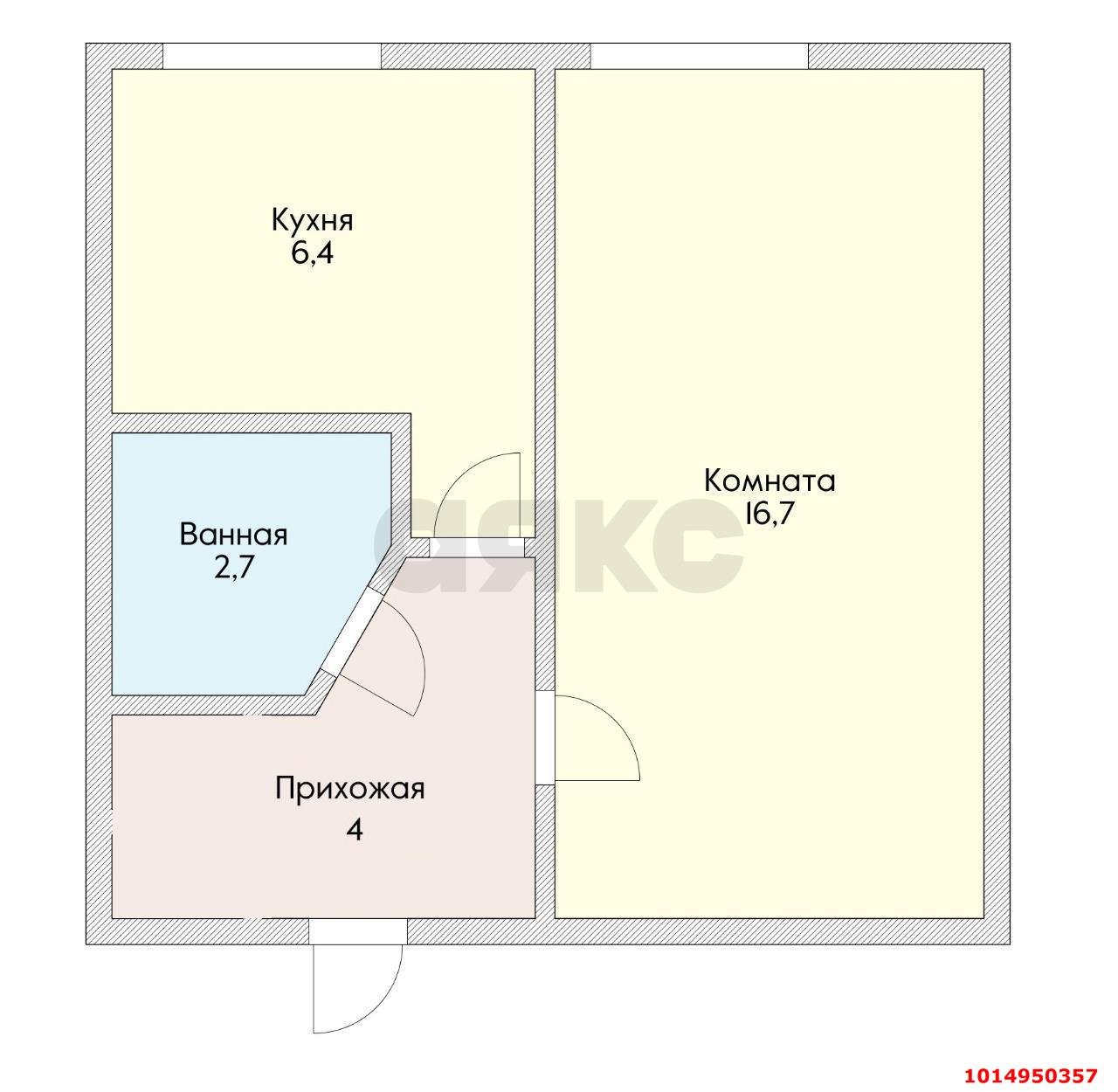 Фото №6: 1-комнатная квартира 29 м² - Краснодар, Фестивальный, ул. Свободы, 2