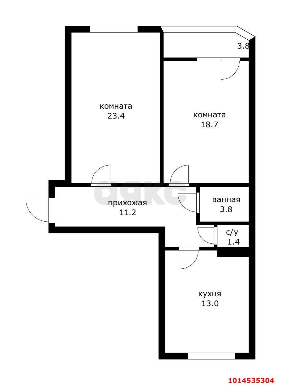 Фото №8: 2-комнатная квартира 71 м² - Краснодар, Восточно-Кругликовский, ул. Восточно-Кругликовская, 46/А