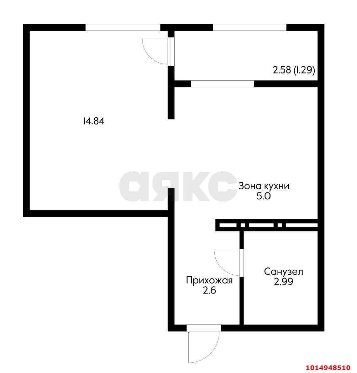 Фото №8: 1-комнатная квартира 25 м² - Берёзовый, жилой комплекс Молодёжный-2, ул. имени Профессора Малигонова, 38