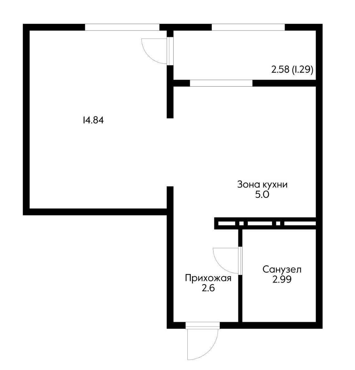 Фото №8: 1-комнатная квартира 25 м² - Берёзовый, Прикубанский внутригородской округ, мкр. жилой комплекс Молодёжный-2, ул. имени Профессора Малигонова, 38