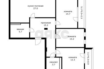 Фото №2: 3-комнатная квартира 102 м² - Краснодар, мкр. Фестивальный, ул. Круговая, 4/1