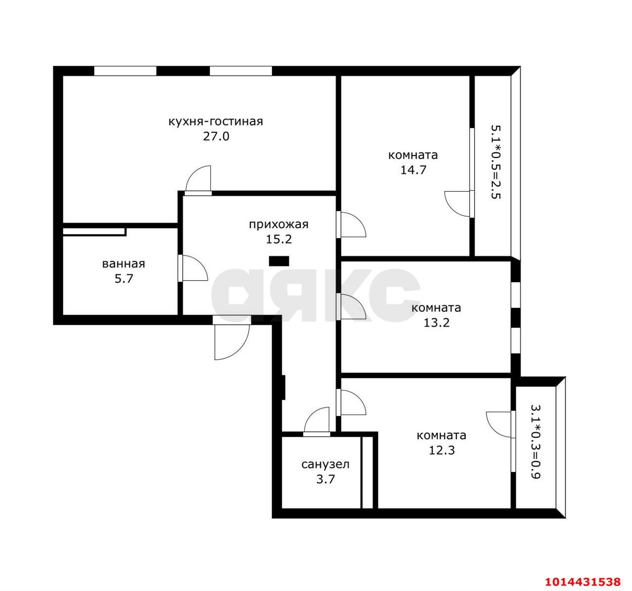 Фото №2: 3-комнатная квартира 102 м² - Краснодар, Фестивальный, ул. Круговая, 4/1