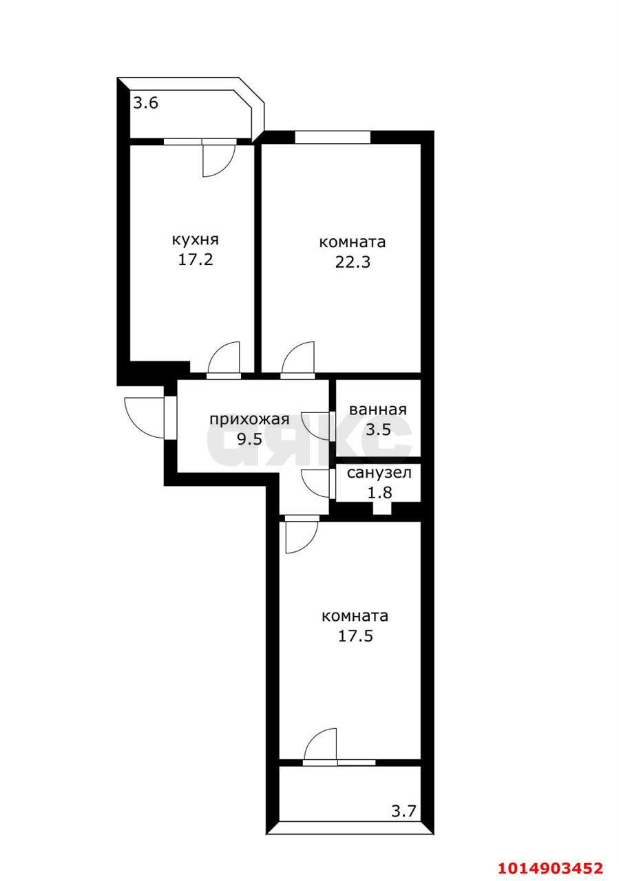 Фото №15: 2-комнатная квартира 79 м² - Краснодар, Табачная Фабрика, ул. Табачная, 1/1к1
