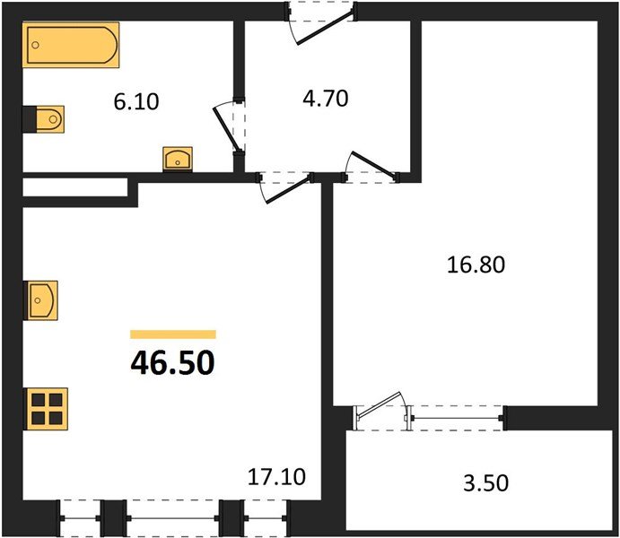 Фото №1: 1-комнатная квартира 46 м² - Краснодар, ЖК Эрмитаж, ул. им. Мурата Ахеджака, 20