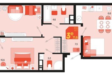 Фото №1: 2-комнатная квартира 71 м² - Краснодар, мкр. Карасунский внутригородской округ, 