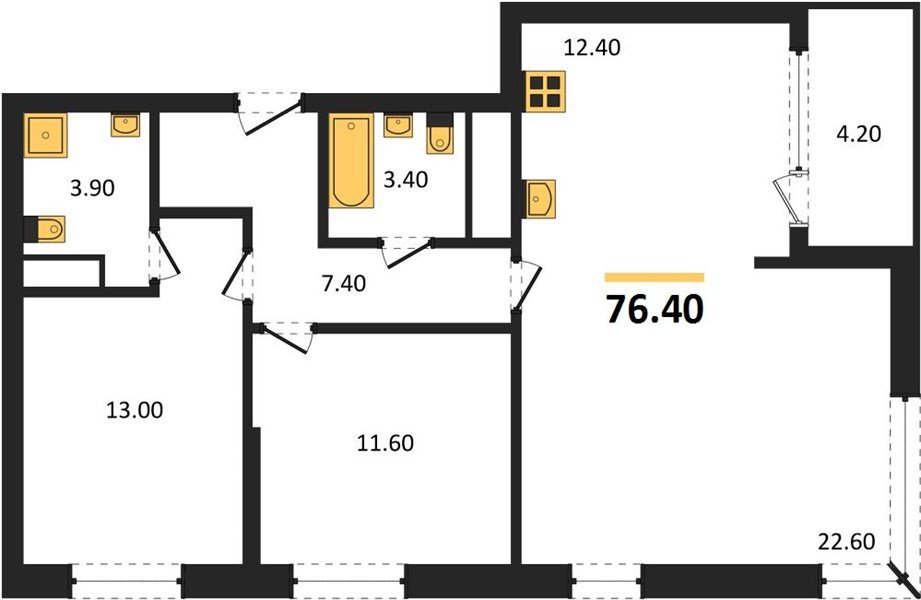 Фото №1: 3-комнатная квартира 76 м² - Краснодар, Карасунский внутригородской округ, 