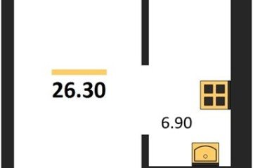 Фото №1: 1-комнатная квартира 26 м² - Новая Адыгея, мкр. жилой комплекс Дарград, ул. Тургеневское шоссе, 33/4к51