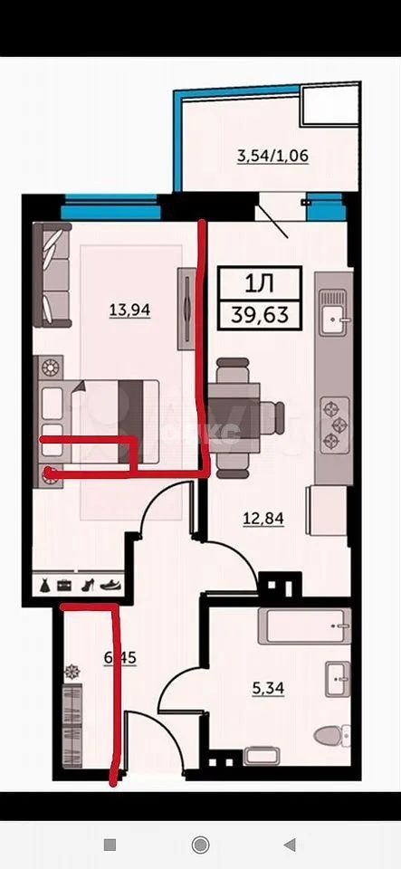 Фото №1: 1-комнатная квартира 40 м² - Ростов-на-Дону, жилой комплекс Сердце Ростова 2, ул. Ларина, 45с7