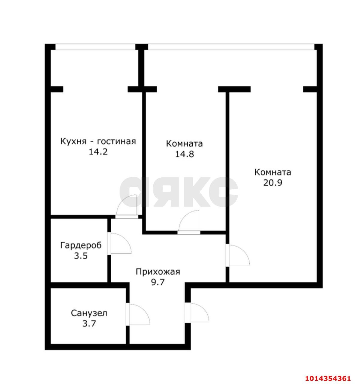 Фото №4: 2-комнатная квартира 68 м² - Краснодар, ЖК Культурный, ул. Чайковского, 23