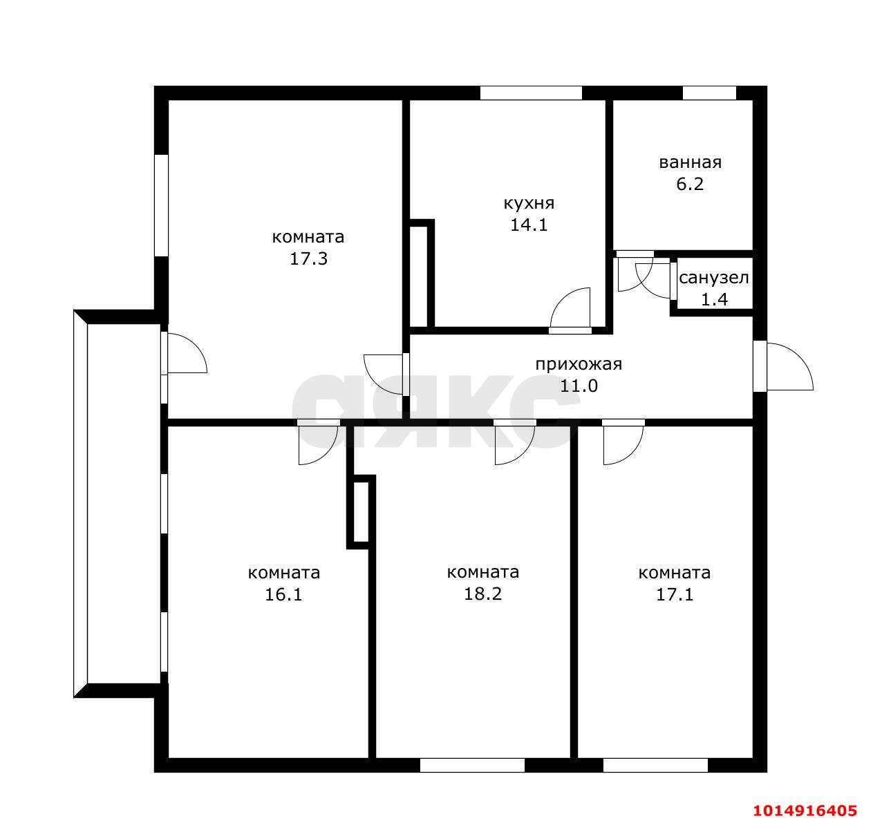 Фото №9: 4-комнатная квартира 101 м² - Краснодар, Хлопчато-бумажный Комбинат, ул. Алтайская, 12