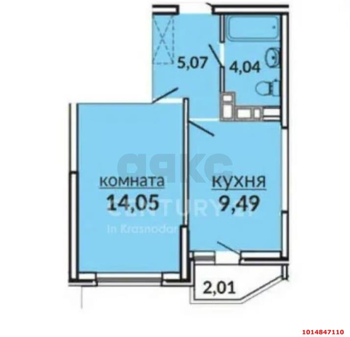 Фото №5: 1-комнатная квартира 37 м² - Краснодар, жилой комплекс Видный, ул. Командорская, 3к2