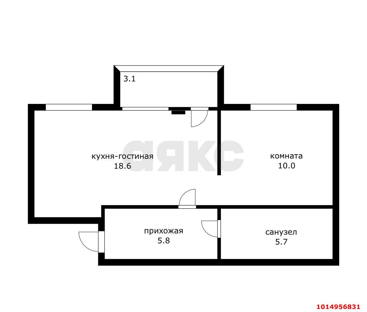 Фото №7: 1-комнатная квартира 40 м² - Яблоновский, пер. 2-й Первомайский, 11