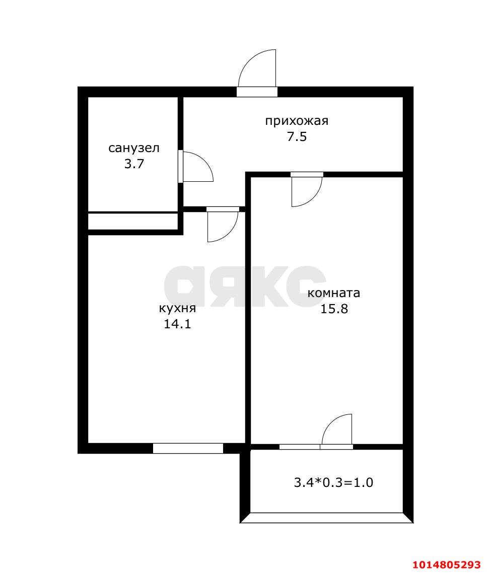 Фото №10: 1-комнатная квартира 44 м² - Краснодар, жилой комплекс Премьера, ул. Автолюбителей, 1/7к1