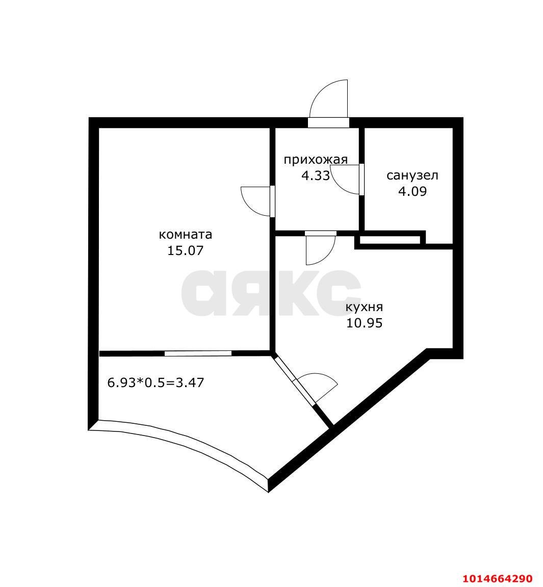 Фото №6: 1-комнатная квартира 43 м² - Краснодар, 2-й квартал, ул. имени Героя Георгия Бочарникова, 3