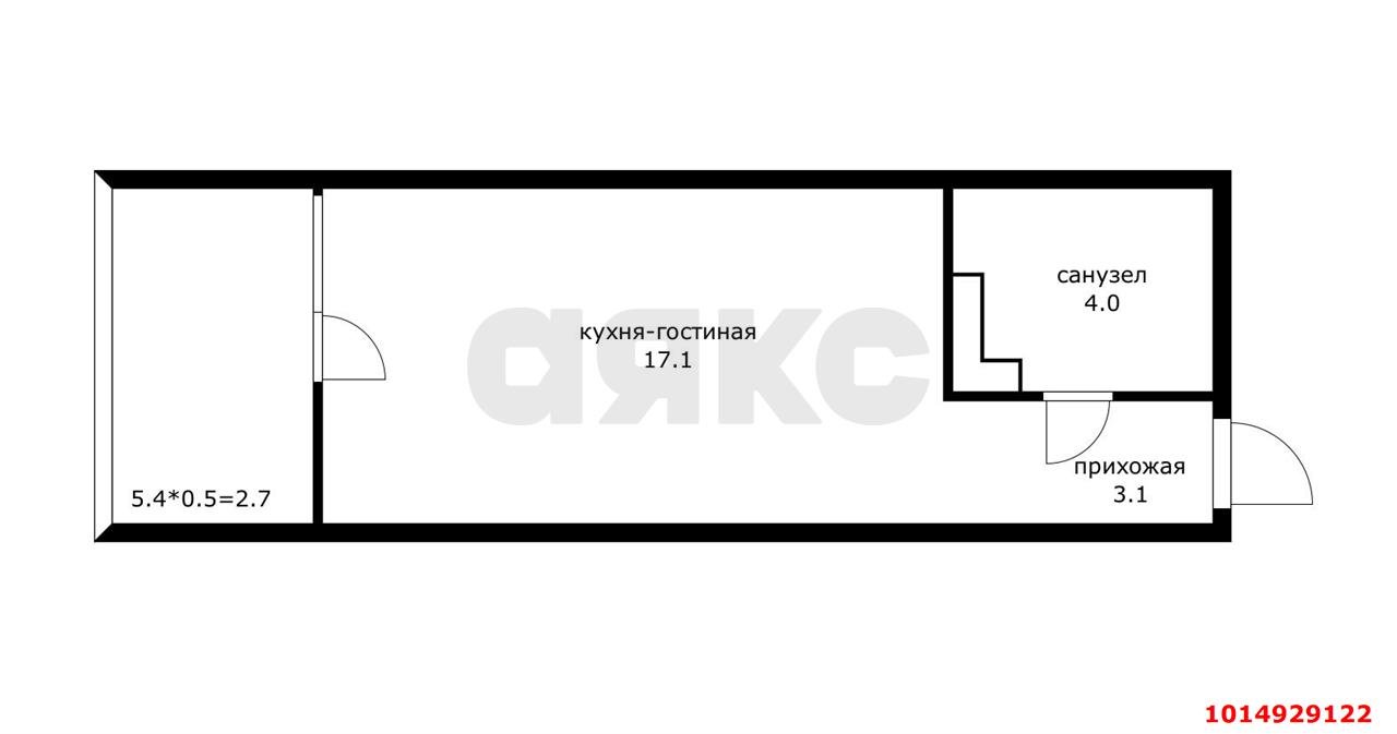 Фото №3: Студия 27 м² - Краснодар, Любимово, 2