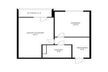 Фото №3: 1-комнатная квартира 37 м² - Краснодар, мкр. Прикубанский внутригородской округ, ул. Лётчика Позднякова, 2
