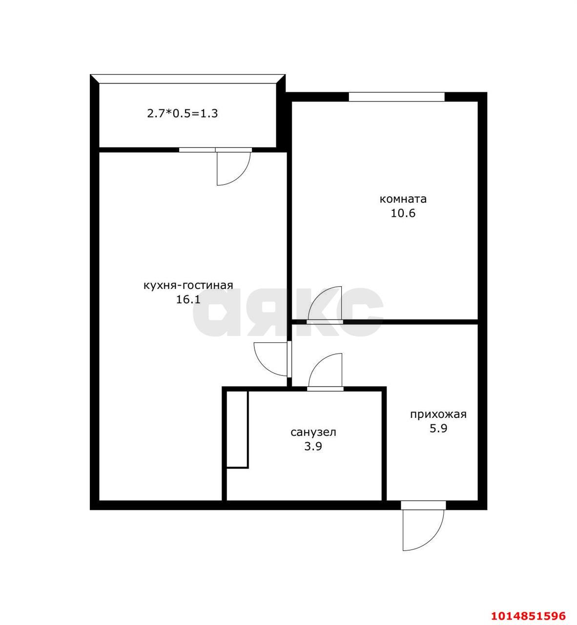 Фото №3: 1-комнатная квартира 39 м² - Краснодар, жилой комплекс Дыхание, ул. Лётчика Позднякова, 2