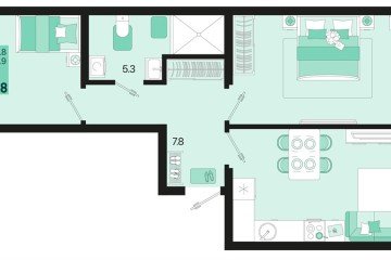 Фото №1: 2-комнатная квартира 60 м² - Краснодар, мкр. Карасунский внутригородской округ, ул. Виктора Казанцева, 1.3лит1