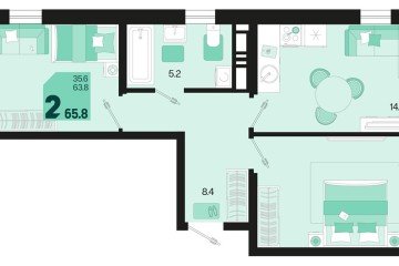 Фото №1: 2-комнатная квартира 65 м² - Краснодар, мкр. Карасунский внутригородской округ, ул. Виктора Казанцева, 1.3лит1