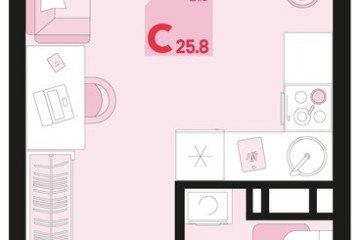 Фото №1: Студия 25 м² - Краснодар, мкр. Карасунский внутригородской округ, ул. Виктора Казанцева, 1.3лит1