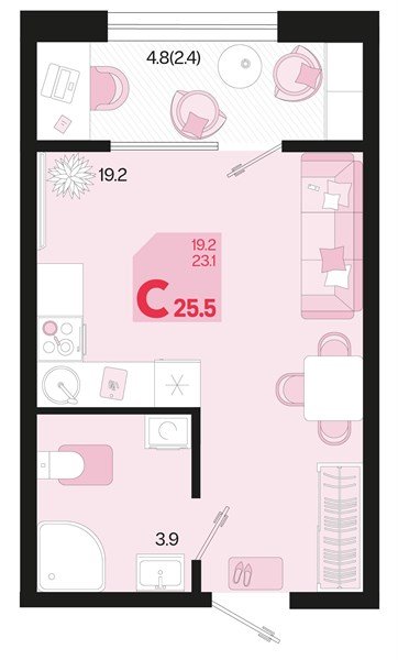 Фото №1: Студия 25 м² - Краснодар, мкр. Карасунский внутригородской округ, ул. Виктора Казанцева, 1.3лит1