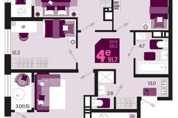 Фото №1: 3-комнатная квартира 91 м² - Краснодар, мкр. Карасунский внутригородской округ, ул. Виктора Казанцева