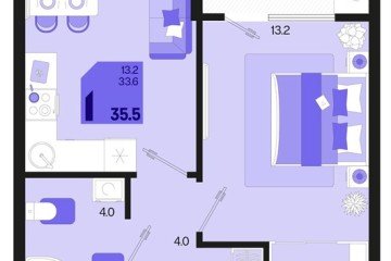 Фото №1: 1-комнатная квартира 35 м² - Краснодар, мкр. Карасунский внутригородской округ, ул. Виктора Казанцева, 1.3лит2