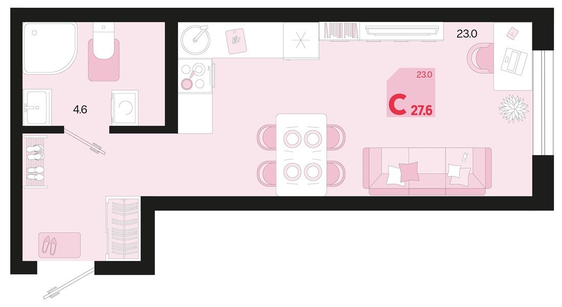Фото №1: Студия 27 м² - Краснодар, мкр. Карасунский внутригородской округ, ул. Виктора Казанцева, 1.3лит2