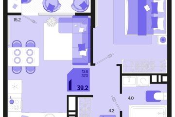 Фото №1: 1-комнатная квартира 39 м² - Краснодар, мкр. Карасунский внутригородской округ, ул. Виктора Казанцева, 1.3лит2