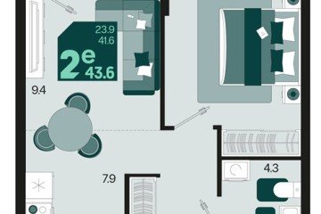 Фото №1: 1-комнатная квартира 43 м² - Краснодар, мкр. Карасунский внутригородской округ, ул. Виктора Казанцева, 1.3лит2