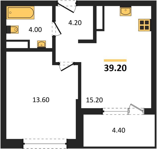 Фото №1: 1-комнатная квартира 39 м² - Краснодар, Карасунский внутригородской округ, мкр. ЖК Первое Место, ул. Виктора Казанцева, 1.2лит1