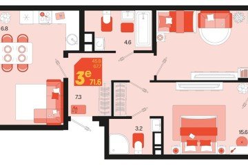 Фото №1: 2-комнатная квартира 71 м² - Краснодар, мкр. Карасунский внутригородской округ, ул. Виктора Казанцева, 1.2лит2