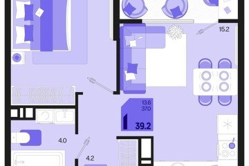 Фото №1: 1-комнатная квартира 39 м² - Краснодар, мкр. Карасунский внутригородской округ, ул. Виктора Казанцева, 1.2лит2