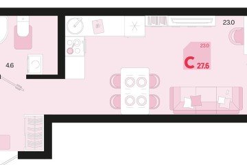 Фото №1: Студия 27 м² - Краснодар, мкр. Карасунский внутригородской округ, ул. Виктора Казанцева, 1.2лит2