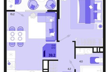 Фото №1: 1-комнатная квартира 39 м² - Краснодар, мкр. Карасунский внутригородской округ, ул. Виктора Казанцева, 1.2лит2