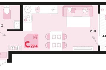 Фото №1: Студия 29 м² - Краснодар, мкр. Карасунский внутригородской округ, ул. Виктора Казанцева, 1.2лит2