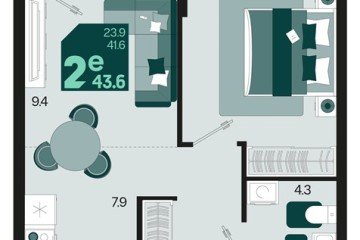 Фото №1: 1-комнатная квартира 43 м² - Краснодар, мкр. Карасунский внутригородской округ, ул. Виктора Казанцева, 1.2лит2